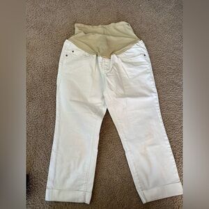 Maternity Capri White Denim Size 10